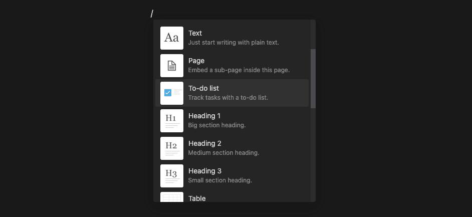 How to implement Notion's command feature in your web app.